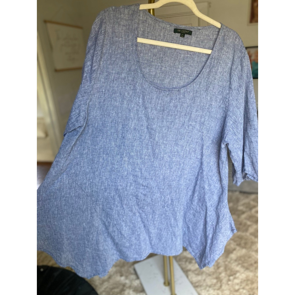 For Cynthia Linen Tunic Dress Mini Lightweight Minimal Coast Vaca Resort Wedding - Picture 5 of 8